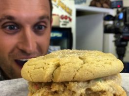 Cookie Dough Creations: Cake Batter Cookie Dough Sandwich!
