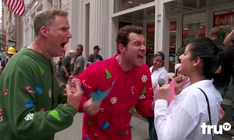 Watch Will Ferrell and Billy Eichner scream Christmas cheer on Billy On The Street Watch Will Ferrell and Billy Eichner scream Christmas cheer on Billy On The Street