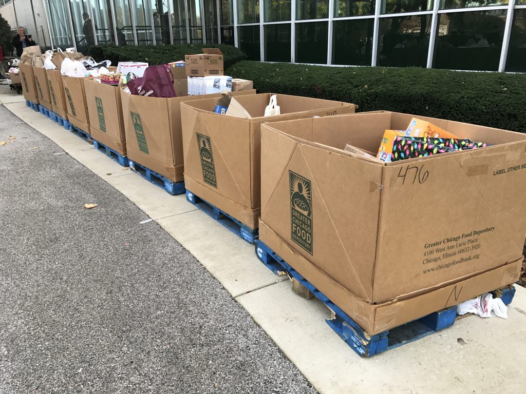 When I took this photo, about 8 thousand pounds of food had been collected. Each one of these bins holds about 1,000 pounds of food!