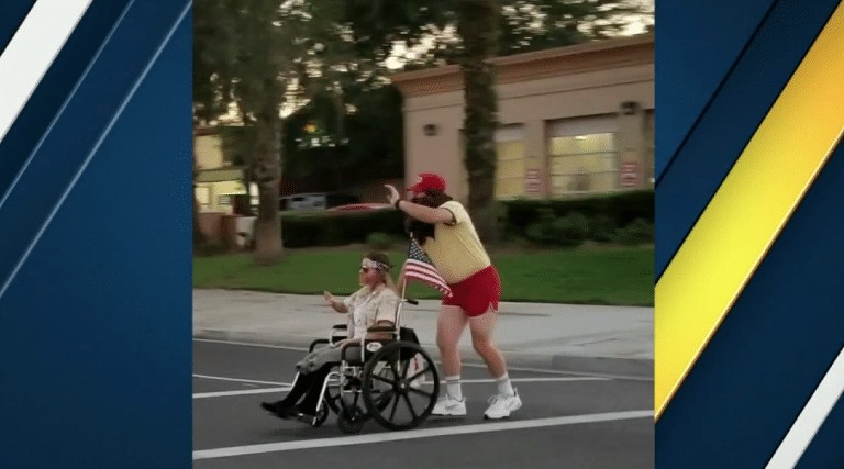 A Forrest Gump impersonator is running around a California city