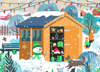 Can you spot the gnome hiding in this winter scene? Can you spot the gnome in this image?