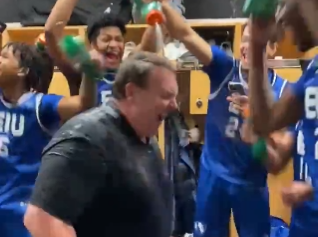 Watch Eastern Illinois celebrate their upset win over Iowa